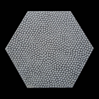 Gạch Sỏi, Terrazzo Hạt trắng 10mm lục giác 400x400